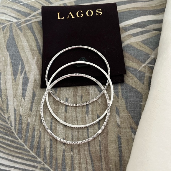 LAGOS Jewelry - LAGOS Caviar Sterling Silver Three Bangle Set